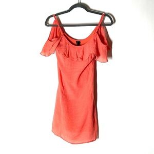 WANT and NEED Off Shoulder Coral Mini Dress Size XS
